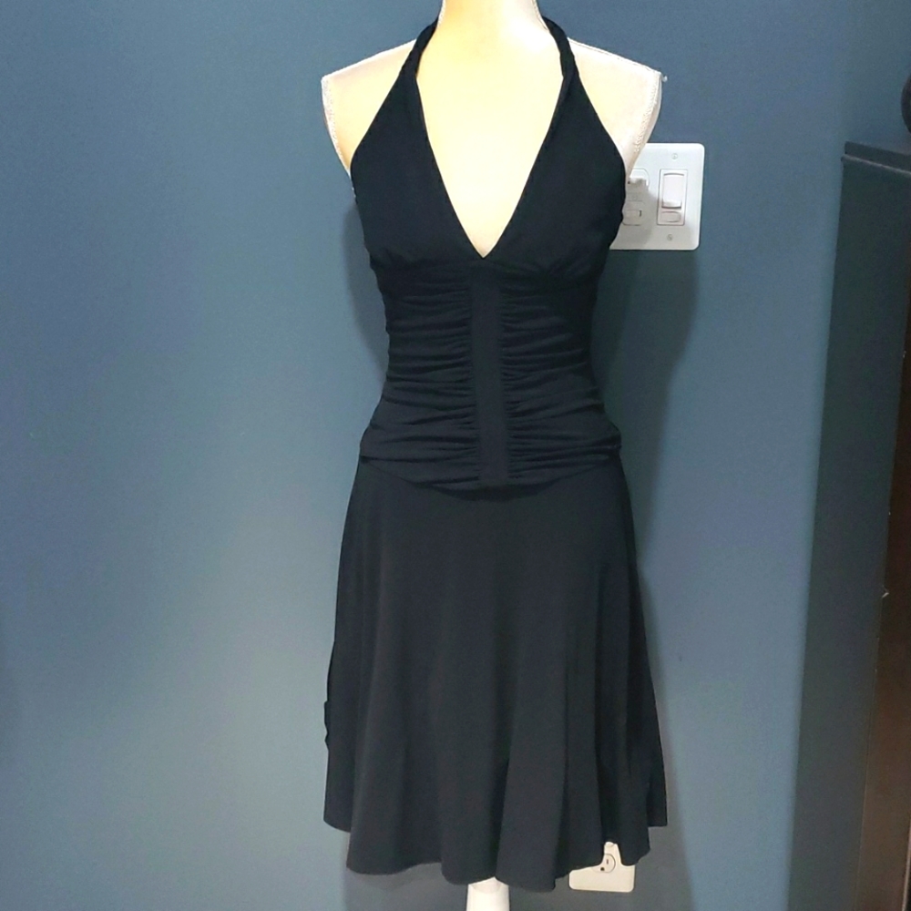 XOXO COLLECTION LBD HALTER TULLE LINED DRESS SIZE M